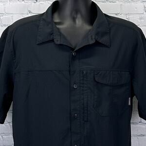 Columbia Global Adventure Button Front Shirt Omni Shield SS Black XL X-Large